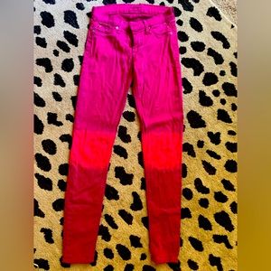 Hot pink Hudson jeans, Krista super skinny